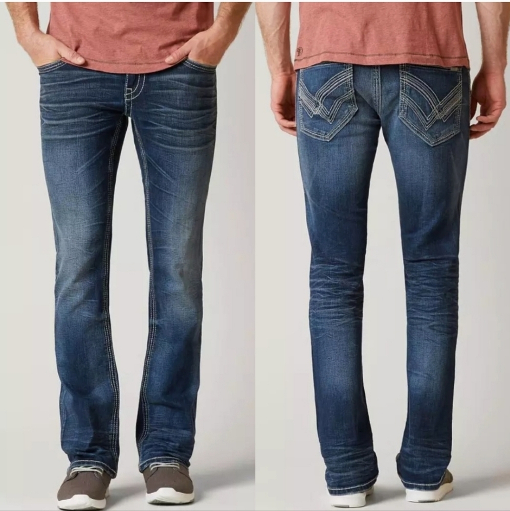 Buckle Black Fit No 3 Straight Leg Slim Whiskered Blue Jean 29 x 34